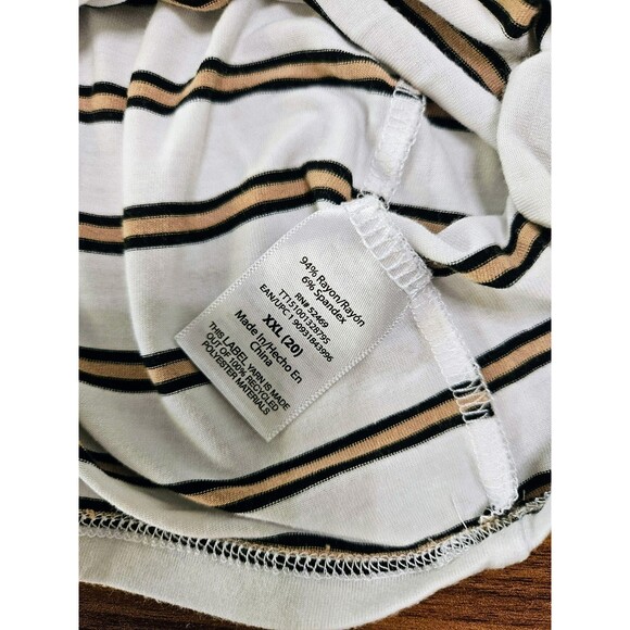 Time and Tru Women's Puff Sleeve Jersey Knit Top Striped Size XXL Rayon Spandex - Picture 8 of 10